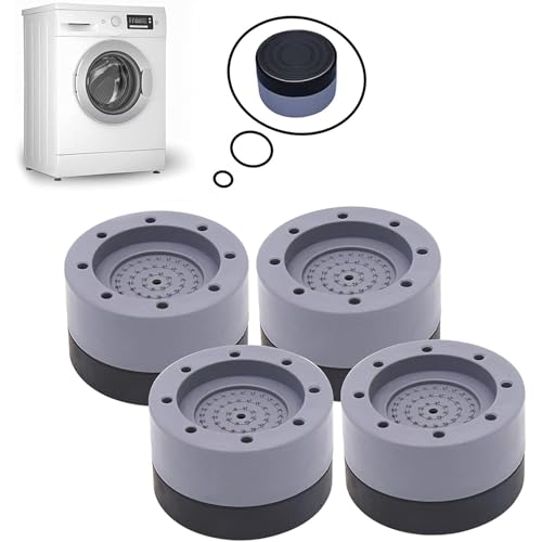 Image of Washing Machine Vibration Pads Stand, Height Adjustment Washing Machine Stand with Anti-Slip Rubber Pad (4 Pcs Set)