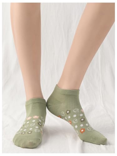 Verdusa Women's 5 Pairs Cartoon Embroidered Ribbed Cute Crew Socks4