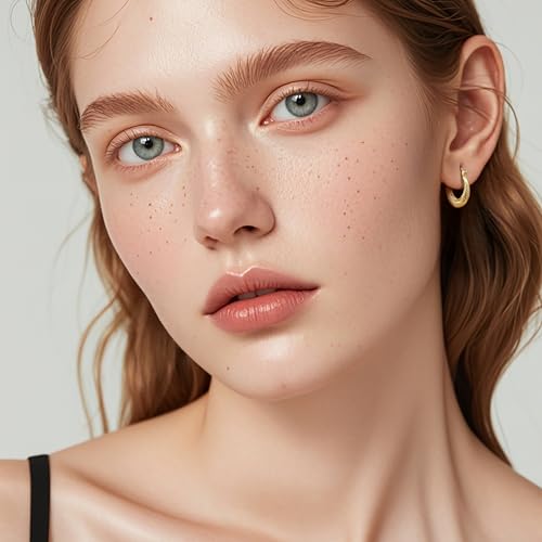 14K Gold Hoop Earrings for Women 14k Gold Earrings for Women Dainty Blend of Elegance and Modernity Chunky Hoop Earring Hypoallergenic 20mm2