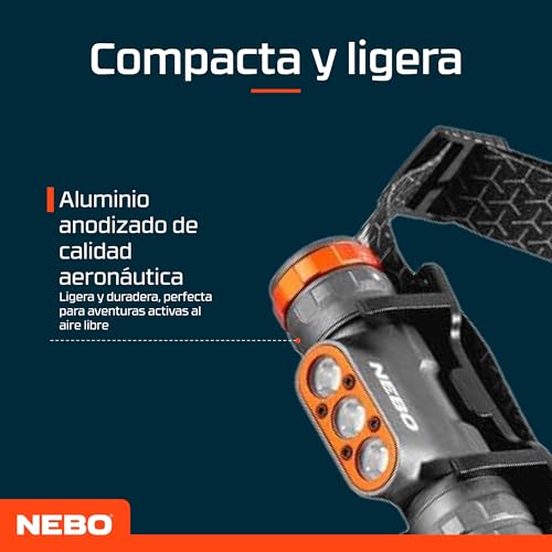 Luz frontal recargable NEBO Transcend 1500 para trabajar con las manos libres en el taller 4