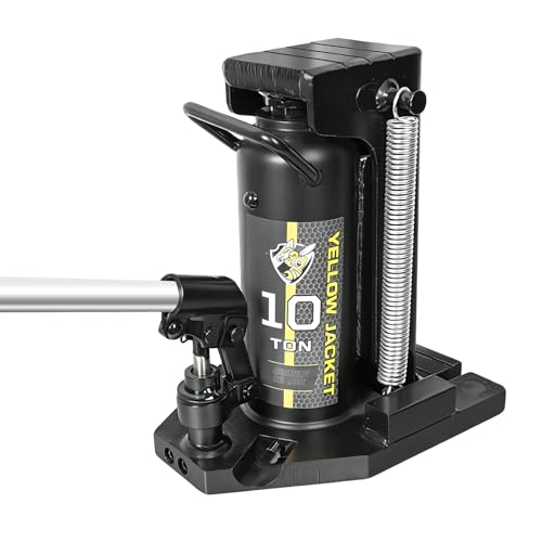 Image of YELLOW JACKET Toe Jack, 10 Ton Saddle /5 Ton Claw 2-in-1 Low Profile Lift Jack, Heavy Duty Hydraulic Claw Jack for Automotive, Machinery, Construction, Farm, Garage