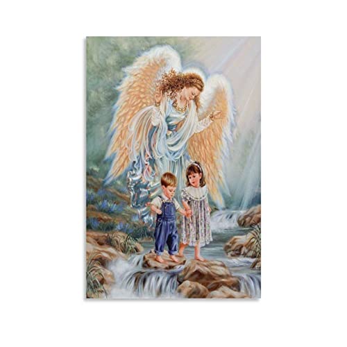 Bne Our Lady Mary Guardian Angel And Child Jesus Poster Decorative Painting Canvas Wall Art Living Room Posters Bedroom Painting 12X18Inch(30X45Cm) #TOP4
