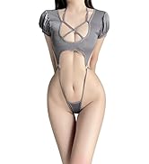 QNCLO Women's sexy role playing underwear cosplay stretch jumpsuit