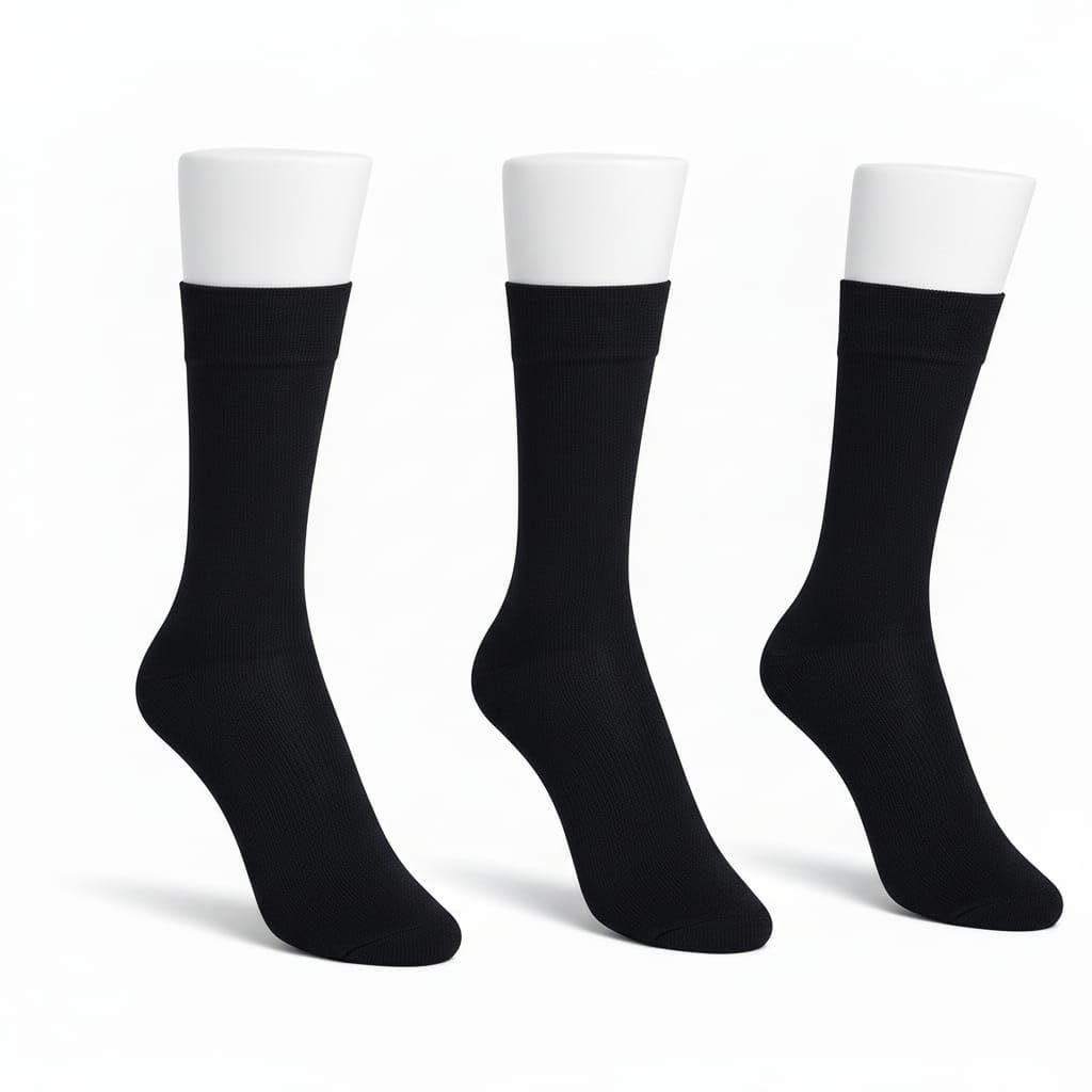 Men’s Regular Length Black Cotton Socks | Pack of 3 Pairs-image-28