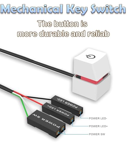 Image of Pc Power Button,Pc Case,Computer Accessories,Suitable for Office Maintenance Technicians and DIY Enthusiasts, Suitable for Various Scenarios in Home Offices and Computer Rooms