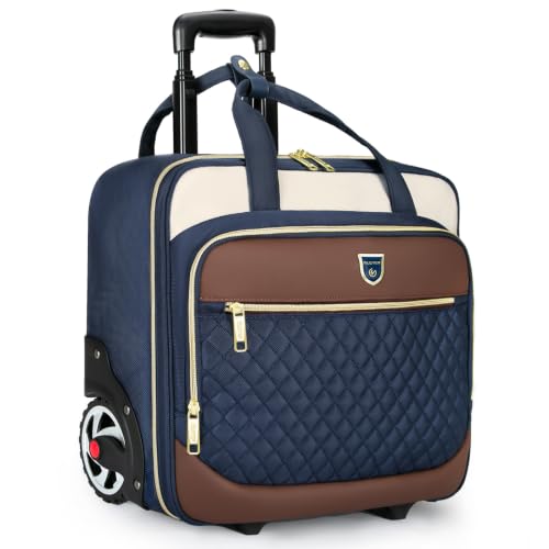 Image of RUCYEN Rolling Laptop Bag,Rolling Briefcase for Men & Women,Laptop Briefcase on Wheels,Carry On Bag for Business Travel