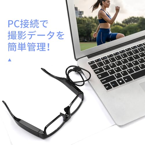 WatcherVision スポーツ用カメラ付きメガネ – 2K HD ウェアラブルアウトドア録画グラス、バイク・乗馬・ハイキング・旅行用カメラグラス – 内蔵64GB SDカード付き の商品画像 6
