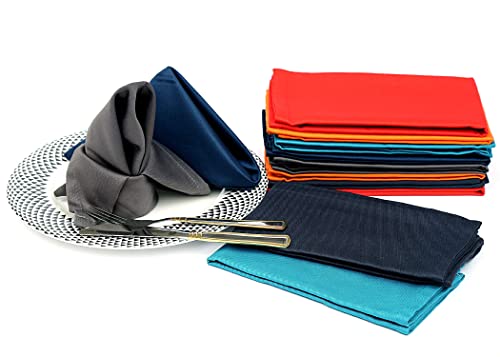 Image of Ruvanti Cloth Napkins Set of 24, Cotton Enrich 18 inchx18 inch - Multi Color