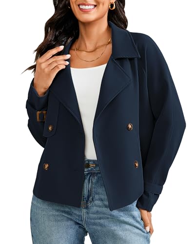 LookbookStore Short Jacket Crop Trench Coat Ladies Fall Jackets Trenchcoat