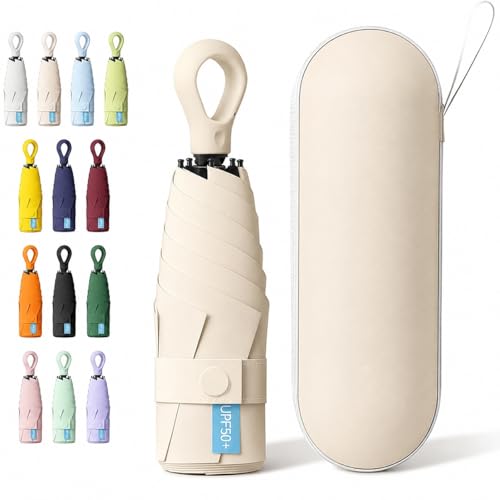 Image of Umbrella, Mini Folding Windproof & Compact UV Umbrella for Sun Protection Rain Windproof Strong Large 3 Fold for Women Handbags,3 Fold for Men Women, Stylish & Compact