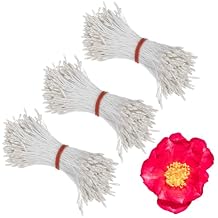 M METERXITY 1080 Pack Double Heads Flower Stamen-1mm Artificial Flower Stamen Pistil Matt Pearl Floral Stamen, Apply to DIY Cake Craft/Christmas Card/Wedding Home DecorWhite