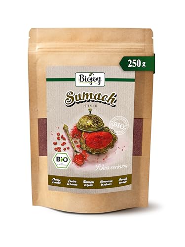 Biojoy BIO-Sumach Gewürz (250 g), türkisch, Sumach fein gemahlen, 5% Steinsalz