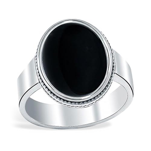 Image of TRUESILVER ACPL 925 Sterling Silver Black Onyx Signet Ring for Men | BIS Hallmarked Handmade Vintage Gemstone Ring | Antique Statement Jewelry Gift for Men