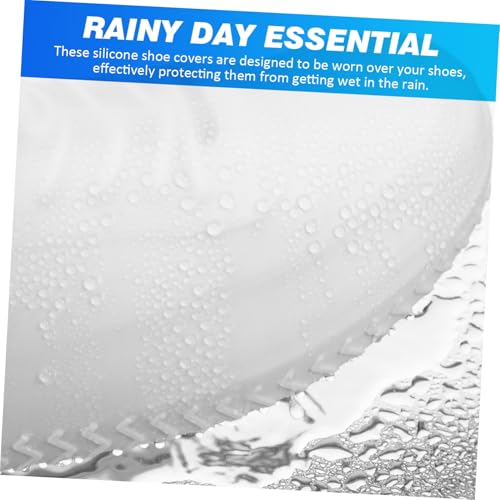 HOMSFOU pares de cubrezapatos de silicona reutilizables para lluvia, diseño antideslizante, livianos y fáciles de usar para días lluviosos miniatura 3