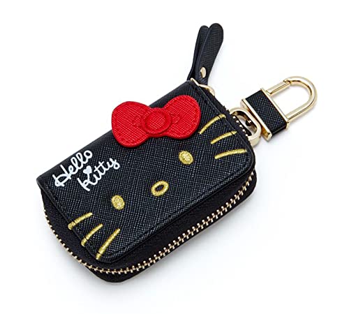 Cute Car Key Case For Girls And Women, Genuine Leather Embroidered Car Smart Key Chain Keychain Holder, Metal Hook And Keyring Zipper Bag For Remote Key Fob - Black #TOP4