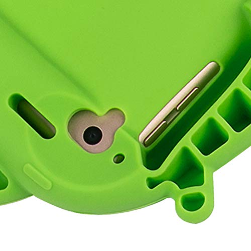 CHINFAI Kids Case for iPad 2017 2018 9.7 inch, Cute Cartoon Case for iPad Pro/iPad Air 1 2, Shockproof Silicone Protective Cover with Self Stand [BPA Free][Side Handles] (Green) - Thumbnail 6