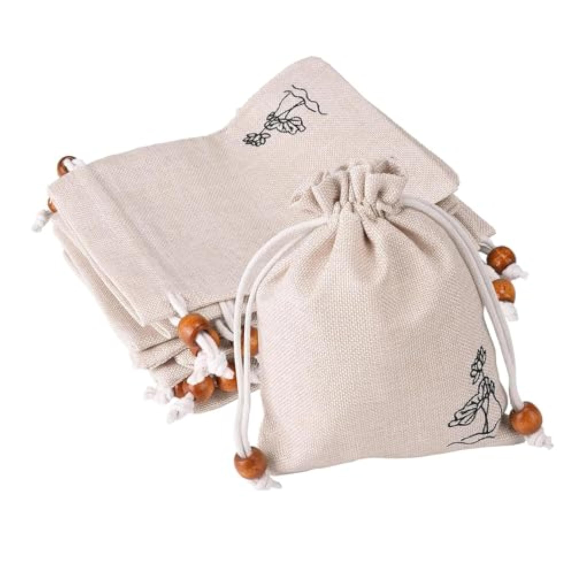 Cotton Drawstring Bags for Party Supplies, 15 Pieces