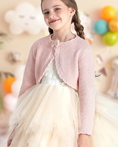 Image of BOBOYOYO Long Sleeve Girls Shrug Knit Girls Cardigan Bolero Dress Sweater
