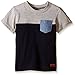 7 For All Mankind Boys' Short Sleeve Crew Neck Slub Jersey Color Block Pocket T-Shirt