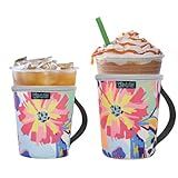 Beautyflier Set of 2 Iced Coffee & Cold Soda Insulated Neoprene Cup Sleeve, Insulator Sleeve for Iced Coffee Cups, Reusable Iced Coffee Sleeves for Starbucks Coffee, Dunkin Coffee, More, 16-22oz