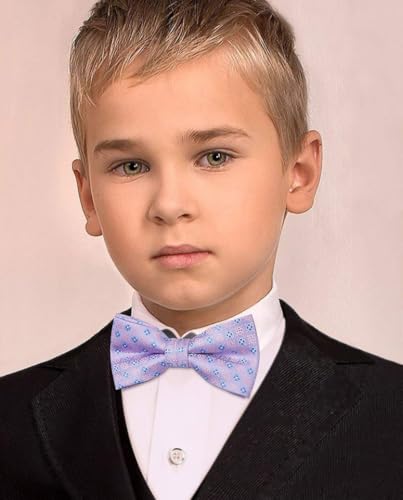 Image of HISDERN Bow Ties for Boys Pre Tied Toddler Bow Tie Adjustable Kids Bowties Clip On Fun Patterned Bowties for Wedding Party