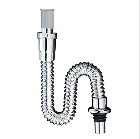 Amazon 1 1 2インチ Pトラップシンク下水管 拡張可能 柔軟 ユニバーサルキッチンチューブ Sトラップ バスルーム 洗面台 排水配管 洗面 脱衣所用設備