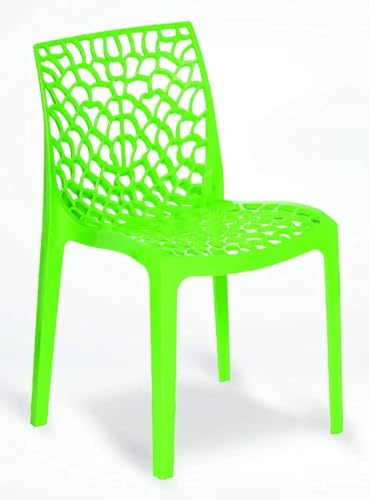 Image of activa Web Designer Plastic Chair for Home, Office and Restaurant and Cafe|Armless Chair for Dining Room| Heavy Duty Outdoor Plastic Chair | Designer Balcony Chair (Green, Set of 1)