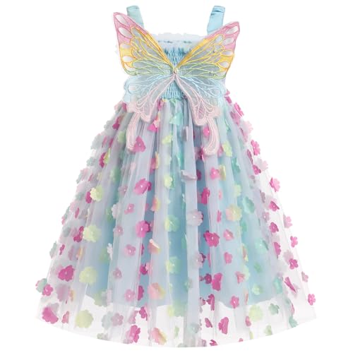 Vestido de cumpleaños para niña estilo tutú de mariposas 3D regalo ideal de fiesta