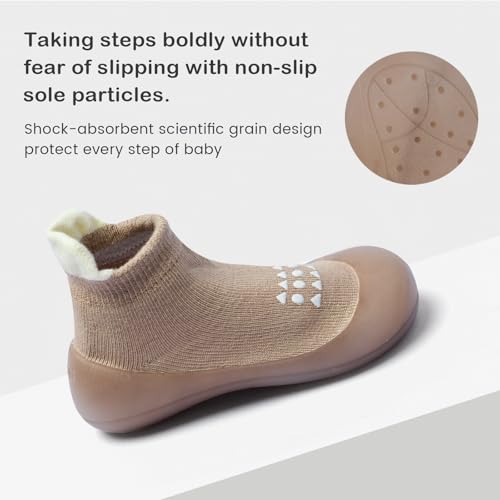 image for Bearbay Baby Sock Shoes Baby Walking Shoes Infant Non-Slip Breathable 