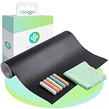ideoon Selbstklebende Tafelfolie 60x200cm inkl. 5 Kreiden & Reinigungspad – Wandfolie als Kreidetafel & Memoboard für Küche & Büro