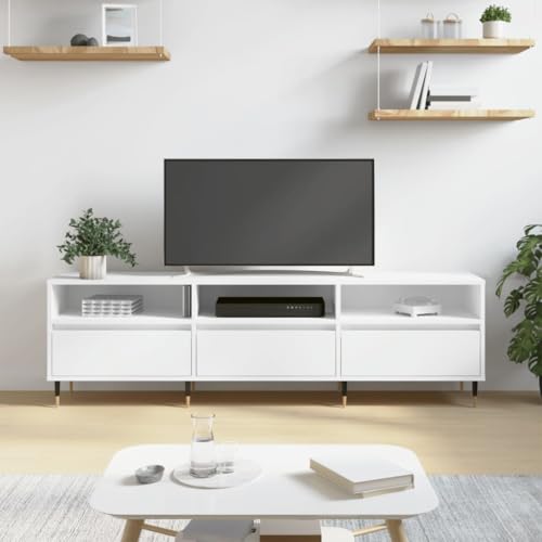 Sophrelle Mueble de TV Madera contrachapada Blanco 150x30x44,5 cm Blanco,831260