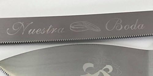 Miniatura 4 de Boda Nuestra boda pastel cuchillo y servidor Set Acrílico Mango Cuchillo