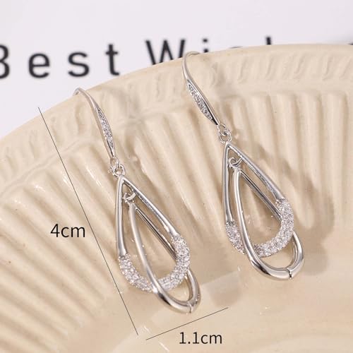 Gold Earrings for Women, Silver Earrings, Trendy Dangle Stud Jewelry for Women, 14K Gold-Plated and Silver Dainty Jewelry Cute Teardrop Dangling Gift4