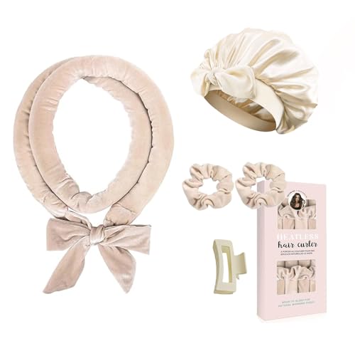 Neuytiky Arricciacapelli Senza Calore Bigodini Morbidi per Dormire Set con Cuffia Fascia Curler No Heat per Capelli Medi Lunghi Ricci Bellissimi