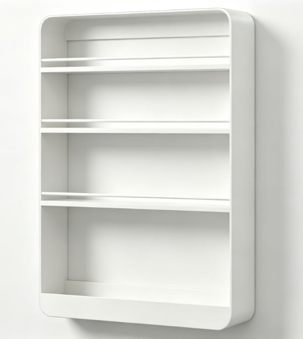 Étagère Murale Acier Carbone 30x8x40cm Gain de Place Cuisine Salle de Bain