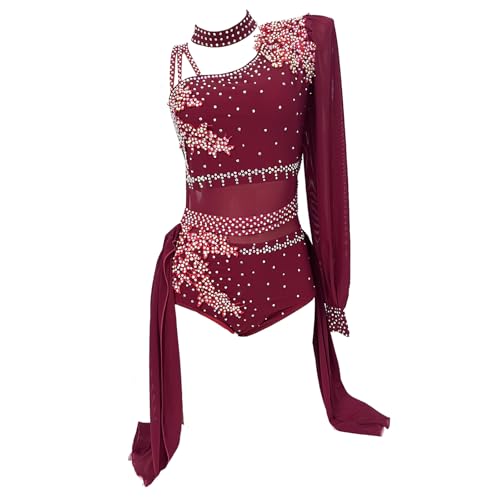 JoyCan Wine Red Lyrical Dance Dress