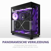 NZXT H6 Flow RGB - Kompaktes Dual-Kammer ATX PC-Gehäuse - Schwarz – Ansicht 2