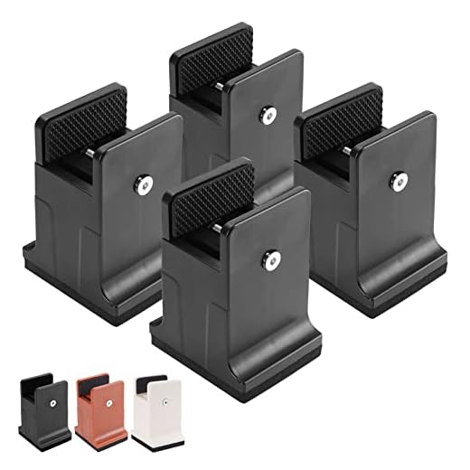 BTSD-home Bed Risers 4 inch Adjustable Furniture Risers with Screw Legs Extenders for Desk Table Chair Sofa Supports Up to 2300 lbs 4 Pack Black
