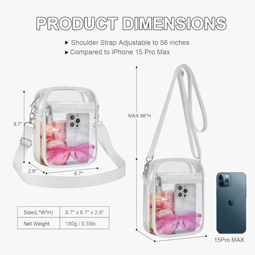 Stadium Approved Clear Messenger Bag for Men and Women