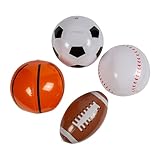 Fun Express Inflatable Sport Ball Assortment Baseballs, Footballs, basketballs and Soccer Balls - VBS Vacation Bible School Supplies/Decor (Set of 12)