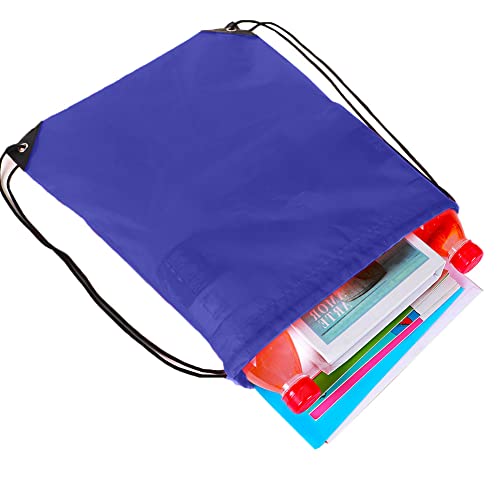30 Pcs Drawstring Bags Bulk, Polyester Draw String Bags, Gym Sports Cinch Bag Drawstring Backpack For Women Men, Royal Blue #TOP3