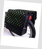 Kinder-Fahrradtasche Joy Satteltasche Gepäckträgertasche Fahrradtasche 2 x 5 Liter Farbe: 36 Dots Little 3 Green