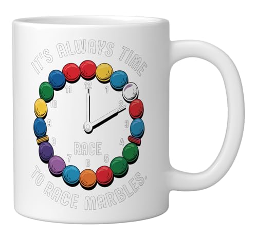 Marble Race Track Design For Racing Marbles Fans Ceramic Mug, White