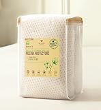 2-Pack Deluxe Cooling Organic Pillow Protectors Queen Size – Organic Cotton Percale, Waterproof & Breathable Zippered Encasements, Crisp & Breathable Feel, OCS Blended & Oeko-TEX Certified