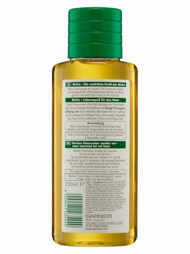 Garnier Haarwasser, mit Fett, Haarkur für trockene Haare mit Birkenwasser, beschleunigt das Haarwachstum, Birkin, 1 x 250 ml