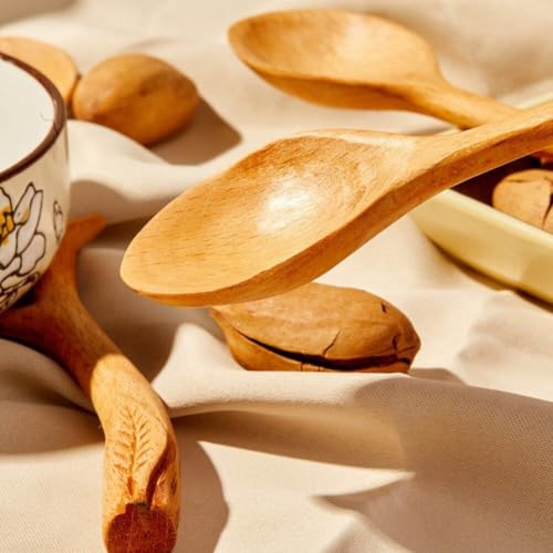 Cucharas de madera para mezclar sopa de forma cómoda y servir con estilo natural 5