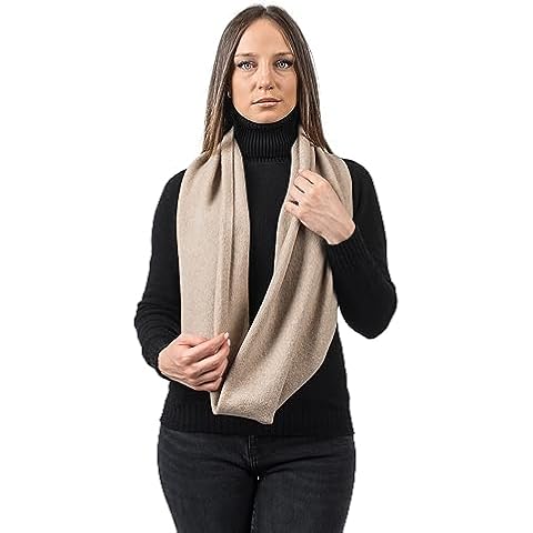 Dalle Piane Cashmere - Wraparound infinity scarf in 100% regenerated cashmere - Woman/Man, Color: Beige, One size Cover