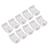 Akozon 10 Stück Lötfreier 2-poliger COB-LED-Streifen-Anschluss – Transparente 8-mm-Schnellverbinder für LED-Lichtleisten Im Heimbüro, in der Schule