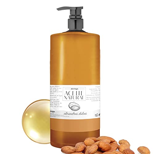 PLANTAWA Aceite Almendras Dulces 1l con DOSIFICADOR, Múltiples Usos, Hidrata Cuerpo, Piel, Uñas,...