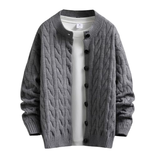 Cardigan de punto para hombre chaqueta de lana con botones para invierno